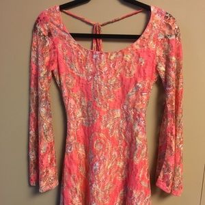 High-Low Lace Vacation Dress